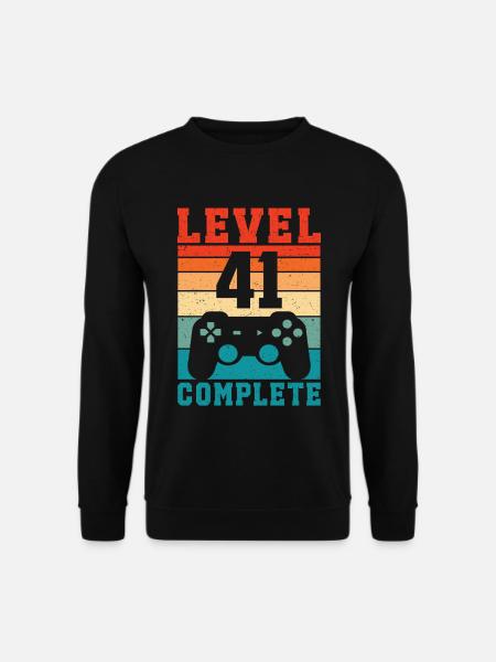 41. Geburtstag Level 41 Complete 41 Jahre Gamer - Unisex Pullover - Schwarz