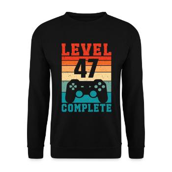 47th Birthday Level 47 Complete 47 Years Gamer - Unisex Sweatshirt - black - Front - Alina (178cm) & Michal (187cm)