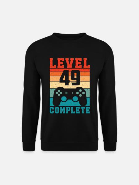 49. Geburtstag Level 49 Complete 49 Jahre Gamer - Unisex Pullover - Schwarz