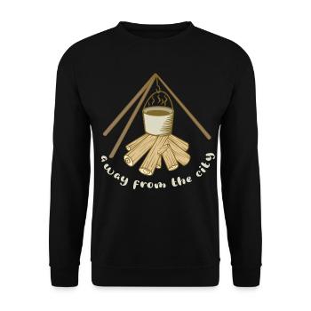 Camping Campfire Outdoor Adventure Lover - Unisex Sweatshirt - black - Front - Alina (178cm) & Michal (187cm)