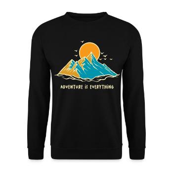 Abenteuer ist alles Shirt - Unisex Pullover - Schwarz - Vorne - Alina (178cm) & Michal (187cm)