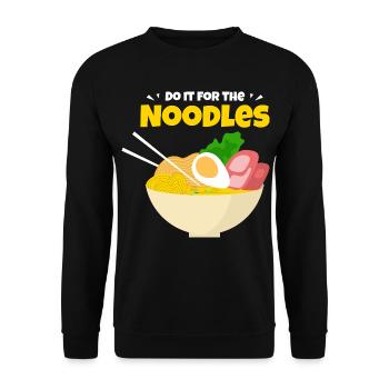 Nouilles, Ramen Lover, Cadeau Chemise Drôle de Nourriture - Sweat-shirt Unisexe - noir - Devant - Alina (178cm) & Michal (187cm)