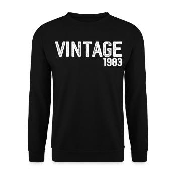 Jahrgang 1983 - Unisex Pullover - Schwarz - Vorne - Alina (178cm) & Michal (187cm)