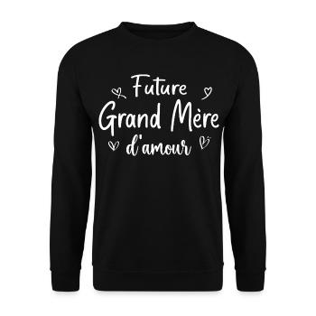 Future grand mère d amour - Sweat-shirt Unisexe - noir - Devant - Alina (178cm) & Michal (187cm)