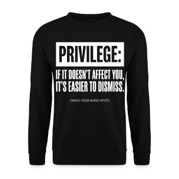 Privilege Quote Check Your Blind Spots - Unisex Sweatshirt - black - Front - Alina (178cm) & Michal (187cm)