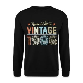 1986 40. Geburtstag - Unisex Pullover - Schwarz - Vorne - Alina (178cm) & Michal (187cm)
