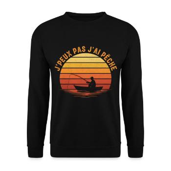 I can't I fished - Unisex Sweatshirt - black - Front - Alina (178cm) & Michal (187cm)