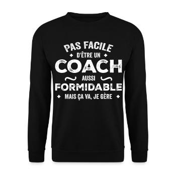 Amazing coach – Sweet quote &amp; humor - Unisex Sweatshirt - black - Front - Alina (178cm) & Michal (187cm)