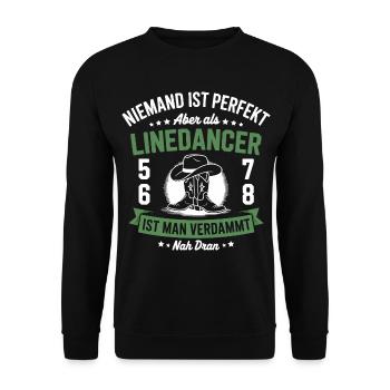 Linedance Country Western Line Dancer - Unisex Pullover - Schwarz - Vorne - Alina (178cm) & Michal (187cm)