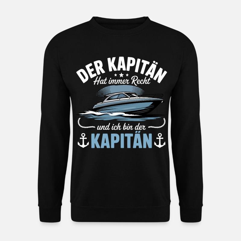 Kapitän Boot Bootsführerschein - Unisex Pullover - Schwarz