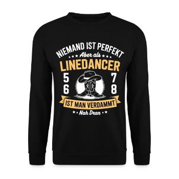 Linedance Country Western Line Dancer - Unisex Pullover - Schwarz - Vorne - Alina (178cm) & Michal (187cm)
