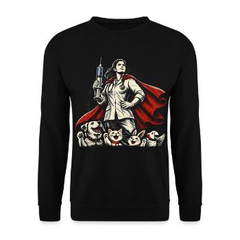Veterinarian Veterinarian - Unisex Sweatshirt - black - Front - Alina (178cm) & Michal (187cm)