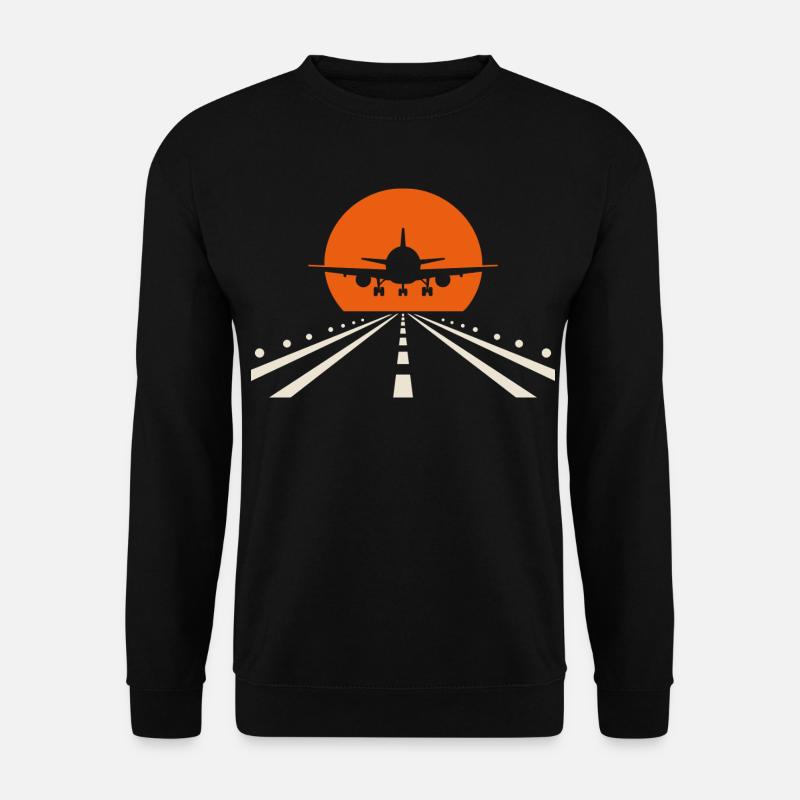 Flugzeug mit Landung Pilot Vintage Geschenk - Unisex Pullover - Schwarz