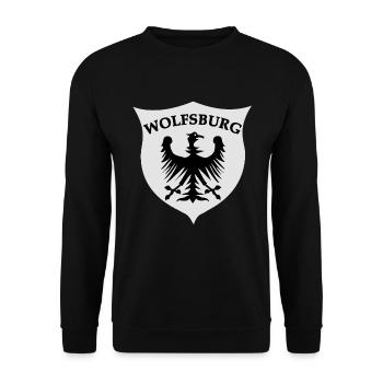 Wolfsburg Adler Design - Unisex Pullover - Schwarz - Vorne - Alina (178cm) & Michal (187cm)