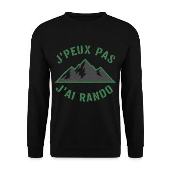 Green Mountains and Slogan Hiking - Unisex Sweatshirt - black - Front - Alina (178cm) & Michal (187cm)