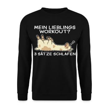 Entraînement de girafe : mon entraînement consiste à dormir - Sweat-shirt Unisexe - noir - Devant - Alina (178cm) & Michal (187cm)