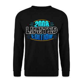 2008 Limited Edition Retro Design - Birthday - Unisex Sweatshirt - black - Front - Alina (178cm) & Michal (187cm)
