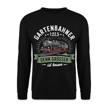 Gartenbahn Eisenbahn Garten Spur G Modelleisenbahn - Unisex Pullover - Schwarz - Vorne - Alina (178cm) & Michal (187cm)