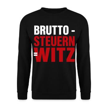 Brutto - Steuern = Witz - Unisex Pullover - Schwarz - Vorne - Alina (178cm) & Michal (187cm)