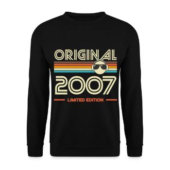 Original 2007 Limited Edition Retro Stripes - Unisex Sweatshirt - black - Front - Alina (178cm) & Michal (187cm)