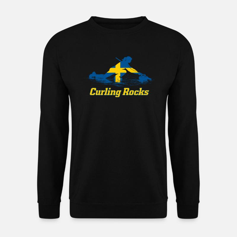 Curling Rocks Schweden Fan Merch - Unisex Pullover - Schwarz