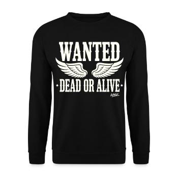 Recherché mort ou vivant avec des ailes - Sweat-shirt Unisexe - noir - Devant - Alina (178cm) & Michal (187cm)