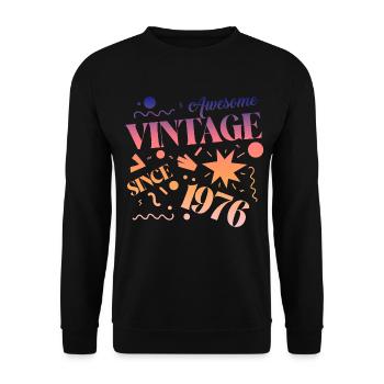 Vintage 1976 - Unisex Pullover - Schwarz - Vorne - Alina (178cm) & Michal (187cm)