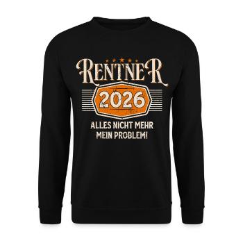 Retrait de pensionnaire 2026 Gift Man Retraite Drôle - Sweat-shirt Unisexe - noir - Devant - Alina (178cm) & Michal (187cm)