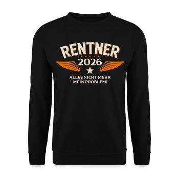 Pension Gift Man Retraite retraite 2026 Drôle - Sweat-shirt Unisexe - noir - Devant - Alina (178cm) & Michal (187cm)