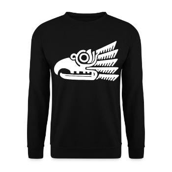 White tribal bird head - Unisex Sweatshirt - black - Front - Alina (178cm) & Michal (187cm)
