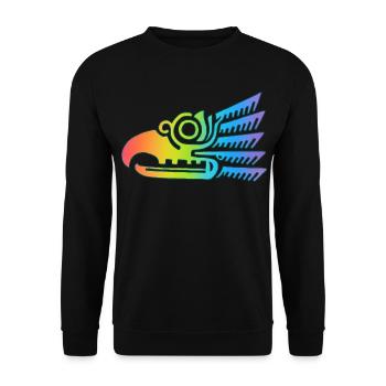 Multicolor tribal bird head - Unisex Sweatshirt - black - Front - Alina (178cm) & Michal (187cm)