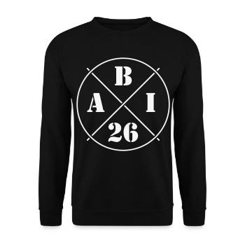 ABI 26 (Abiturient / Abitur 2026 / Symbol / White) - Unisex Pullover - Schwarz - Vorne - Alina (178cm) & Michal (187cm)