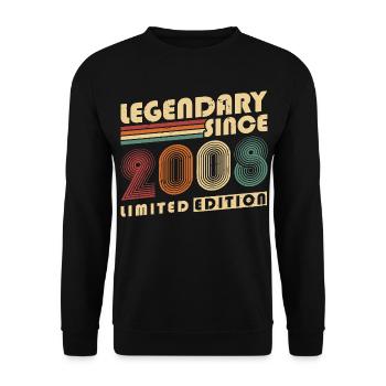 Légendaire depuis 2008 Anniversaire vintage - Sweat-shirt Unisexe - noir - Devant - Alina (178cm) & Michal (187cm)