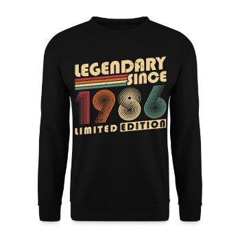 Légendaire depuis 1986 Anniversaire vintage - Sweat-shirt Unisexe - noir - Devant - Alina (178cm) & Michal (187cm)