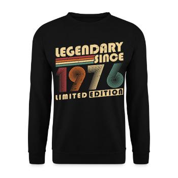 Légendaire depuis 1976 Anniversaire vintage - Sweat-shirt Unisexe - noir - Devant - Alina (178cm) & Michal (187cm)