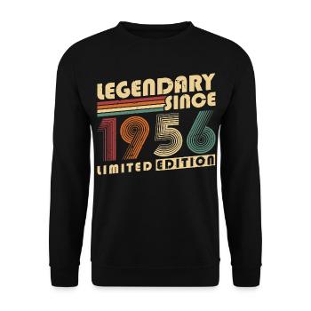 Legendary Since 1956 Vintage Vintage Birthday - Unisex Sweatshirt - black - Front - Alina (178cm) & Michal (187cm)