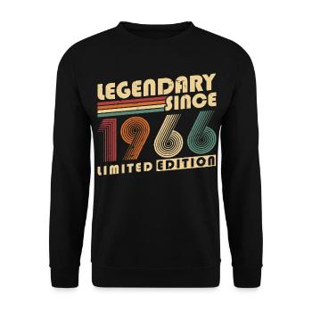 Légendaire depuis 1966 Anniversaire vintage - Sweat-shirt Unisexe - noir - Devant - Alina (178cm) & Michal (187cm)