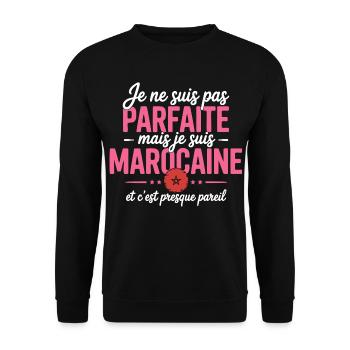 je suis marocaine - Sweat-shirt Unisexe - noir - Devant - Alina (178cm) & Michal (187cm)