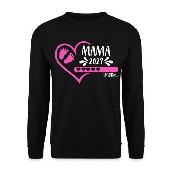 Mom 2027 loading heart baby feet pink pink girl - Unisex Sweatshirt - black - Front - Alina (178cm) & Michal (187cm)
