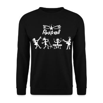 Rock and Roll Band Sketch - Unisex Sweatshirt - black - Front - Alina (178cm) & Michal (187cm)