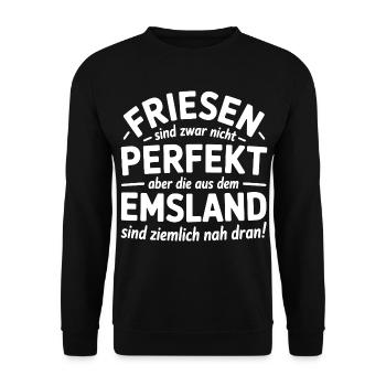 Friesen Emsland Friesland Sprüche Geschenk - Unisex Pullover - Schwarz - Vorne - Alina (178cm) & Michal (187cm)