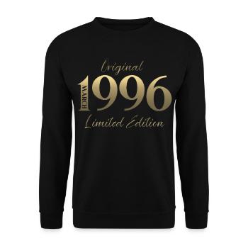 30th Birthday Gift Husband Wife March 1996 - Unisex Sweatshirt - black - Front - Alina (178cm) & Michal (187cm)