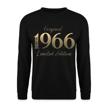 Cadeau pour le 60e anniversaire Mari Femme Mars 1966 - Sweat-shirt Unisexe - noir - Devant - Alina (178cm) & Michal (187cm)