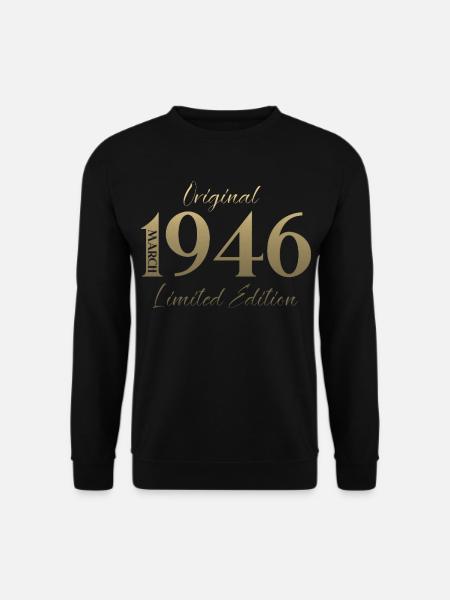 80. Geburtstag Geschenk Mann Frau März 1946 - Unisex Pullover - Schwarz