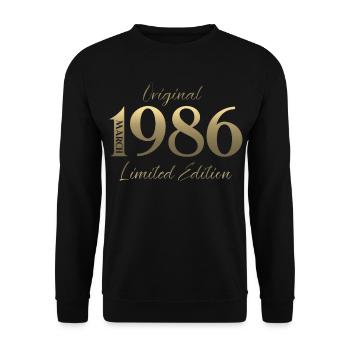 Cadeau pour 40 ans Mari Femme Mars 1986 - Sweat-shirt Unisexe - noir - Devant - Alina (178cm) & Michal (187cm)