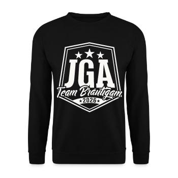 Bachelor Party 2026 Team Groom Bachelor Party - Unisex Sweatshirt - black - Front - Alina (178cm) & Michal (187cm)