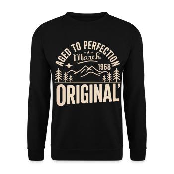 März 1968 – Legende der Gipfel und Berge - Unisex Pullover - Schwarz - Vorne - Alina (178cm) & Michal (187cm)