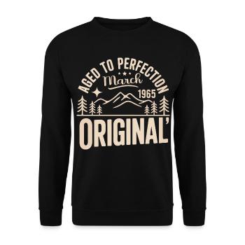 März 1965 – Legende der Gipfel und Berge - Unisex Pullover - Schwarz - Vorne - Alina (178cm) & Michal (187cm)