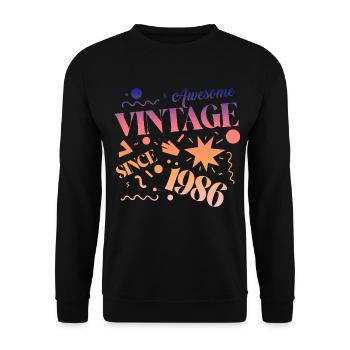 Millésime 1986 - Sweat-shirt Unisexe - noir - Devant - Alina (178cm) & Michal (187cm)