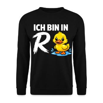 Rente Ente Ich Bin In Rente Geschenk - Unisex Pullover - Schwarz - Vorne - Alina (178cm) & Michal (187cm)